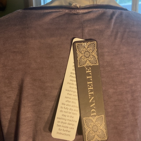 Dusty purple T-shirt size M with beautiful bottom and neck trim. BNWT. - Picture 9 of 9